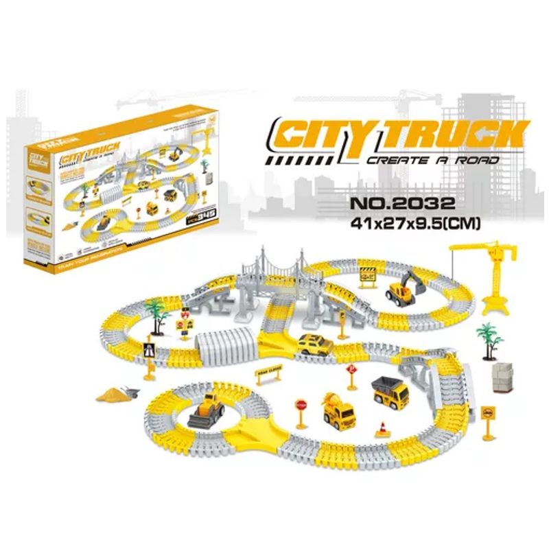 GENERICO - Juguete Pista De Auto Para Niño Bloque De Vehiculo Educativo Color Amarillo