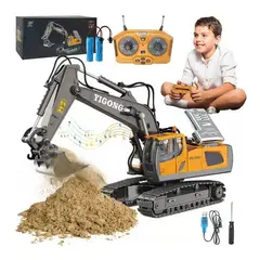 GENERICO - 120 Excavadora Control Remoto Rc Juguete 11 Canal Aleación Color Negro