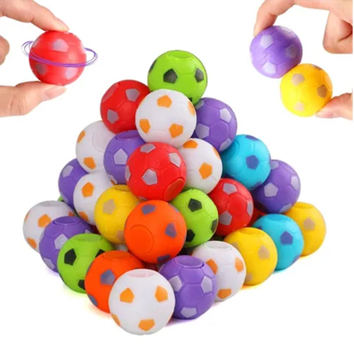 GENERICO - Pack 20 Spinner De Pelotas De Fútbol Sorpresa De Cumpleaños Multicolor