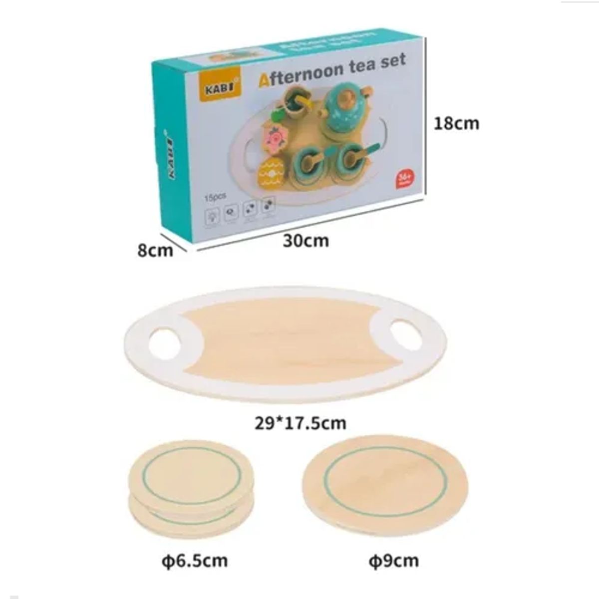 GENERICO - Juego Tazas De Té Madera Niños Juguete Didáctico multicolor