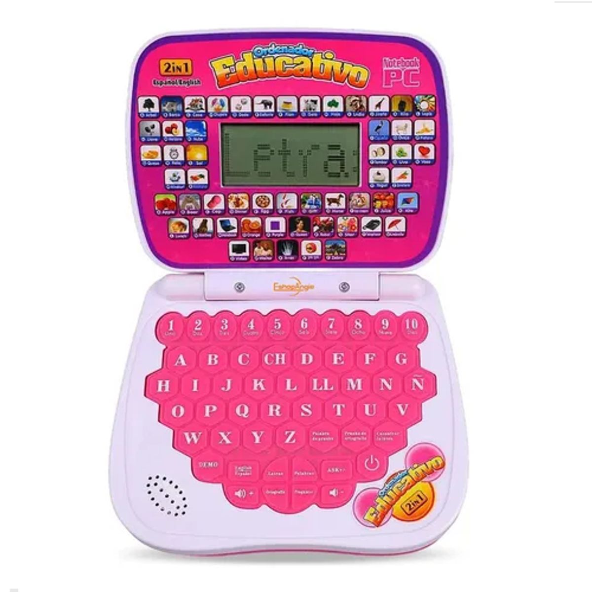 GENERICO - Computador Didáctico Interactivo Para Niñas Español-ingles Color Rosado