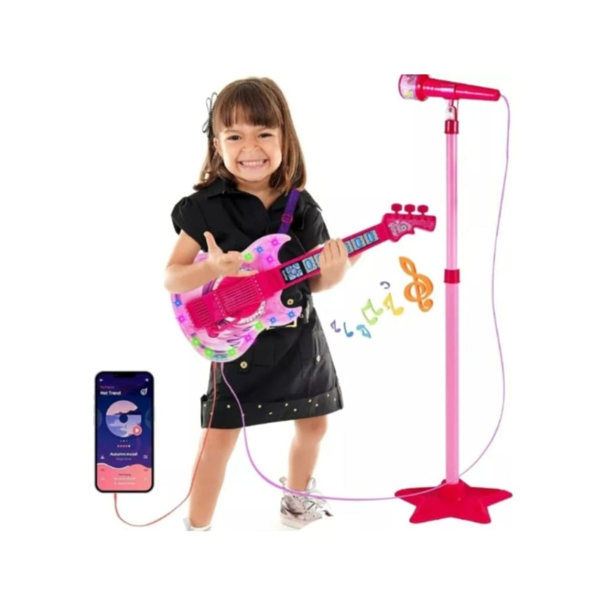 GENERICO - Juguete Guitarra y Micrófono Musical Karaoke Mp3 Infantil