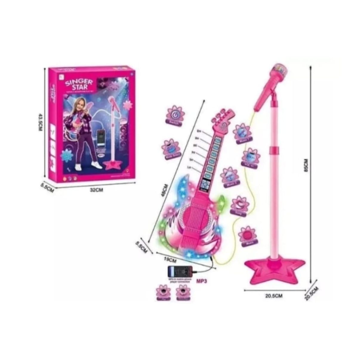 GENERICO - Juguete Guitarra y Micrófono Musical Karaoke Mp3 Infantil