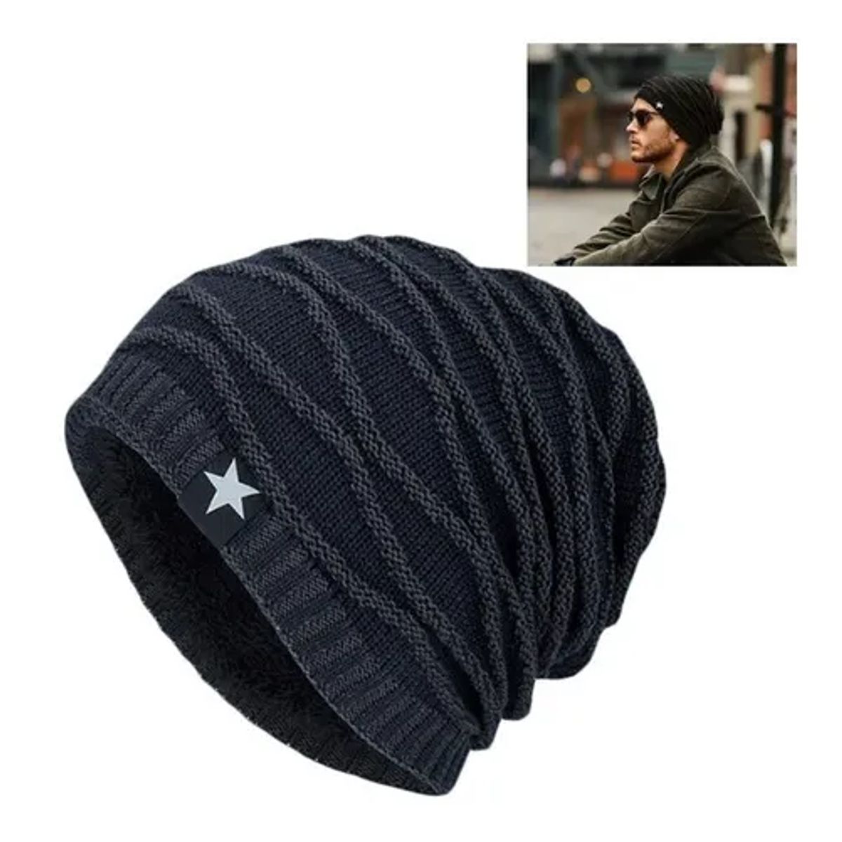 ROYAL - Gorro Invierno Hombre De Lana Con Forro Interno Relieve Royal Madriz