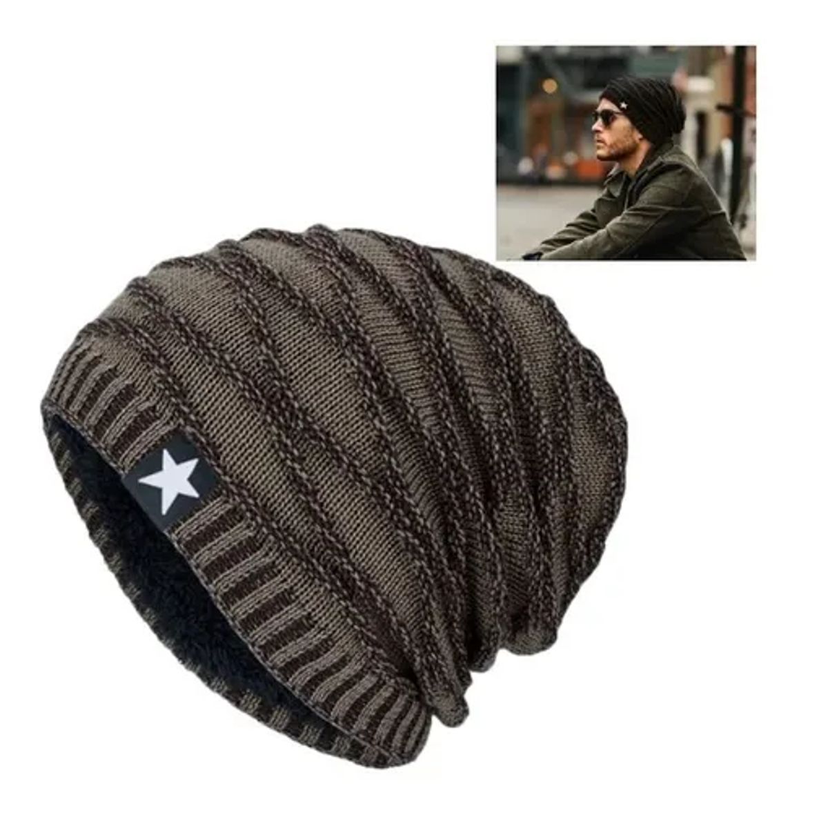 ROYAL - Gorro Invierno Hombre De Lana Con Forro Interno Relieve Royal Madriz