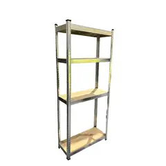 GENERICO - Estante Galvanizado 175x75x30 cm Gris 200 Kg 4 Niveles