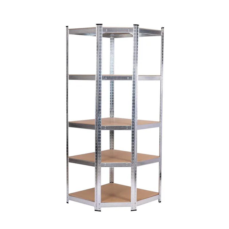 GENERICO - Estante Esquinero Galvanizado 180x70x70x40 cm Gris 250 Kg 5 Bandejas