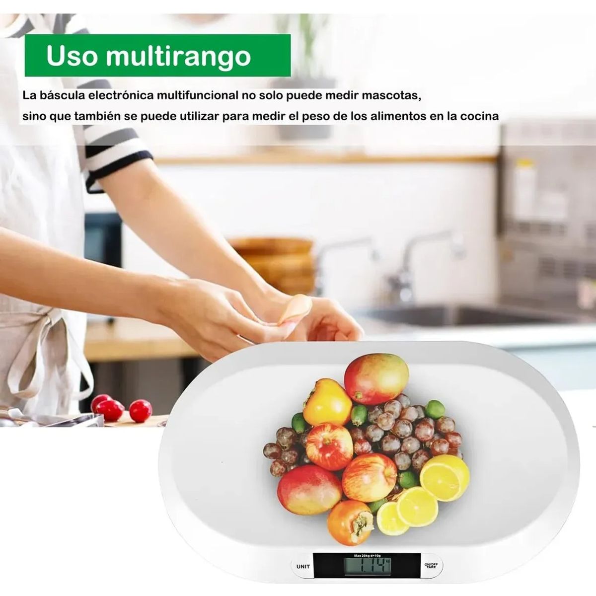 EVERSO - Báscula Digital Pediátrica Onlineclub Scale  20 Kg Blanco