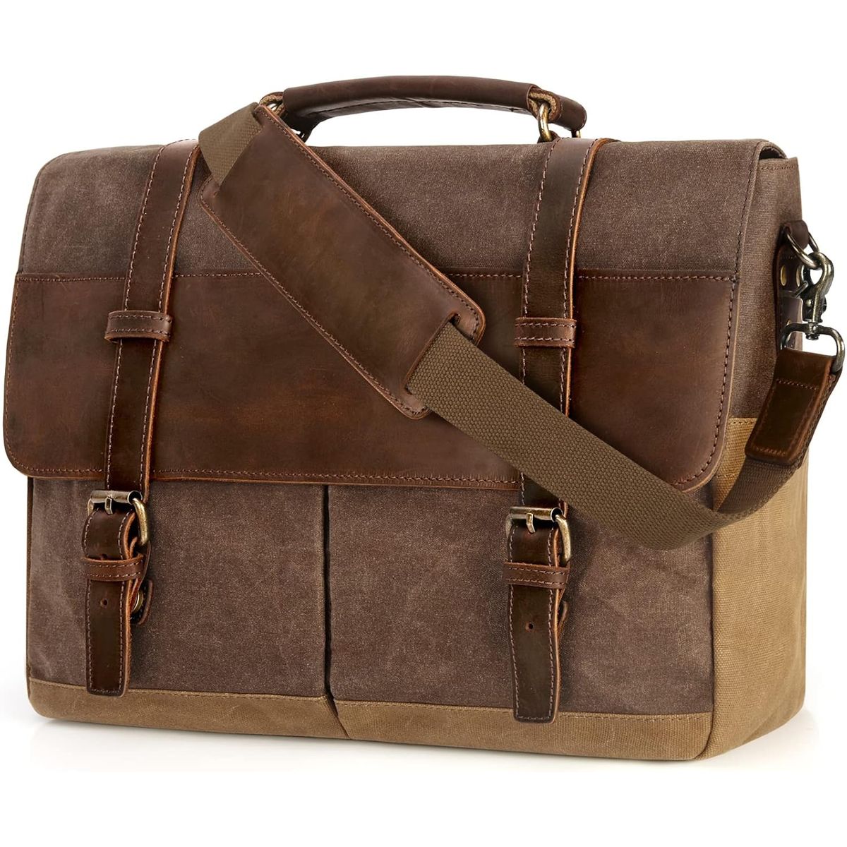 KUANGYE - Bolso Hombre Lona Vintage Hombro Bandolera Viaje Casual