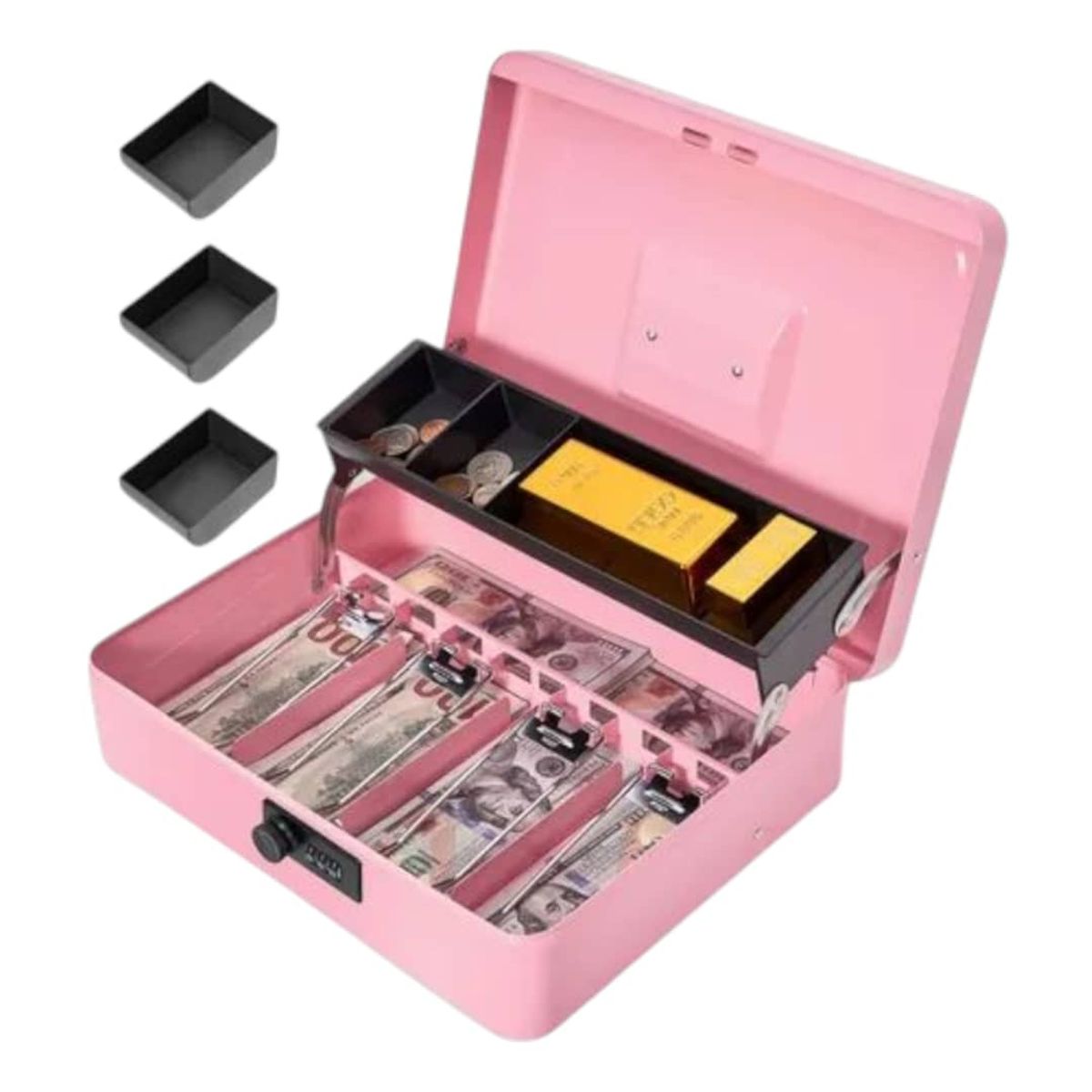 GENERICO - Polspag Caja de Seguridad Efectivo Rosa Manual Gms