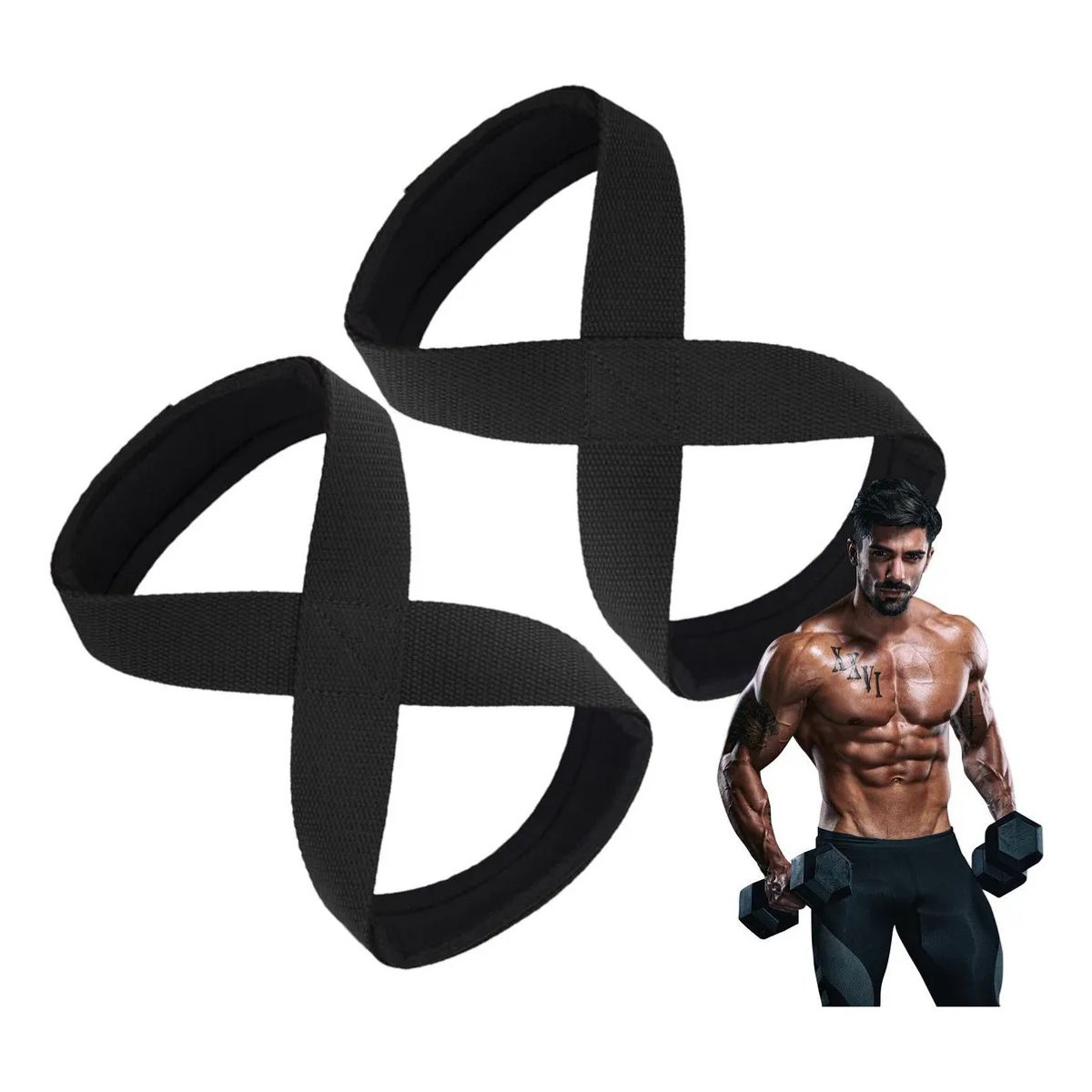 KUANGYE - Correas Levantamiento Muñequeras Lifting Straps Figura De 8