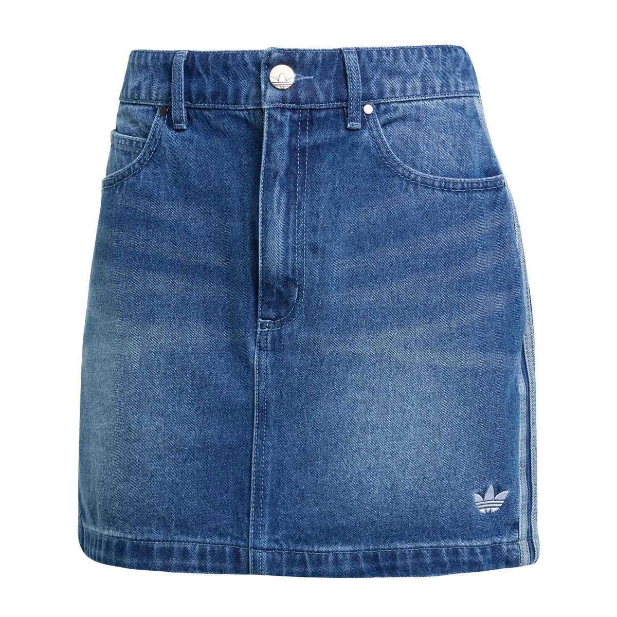 ADIDAS - Minifalda de tejido denim de 3 Tiras Adicolor