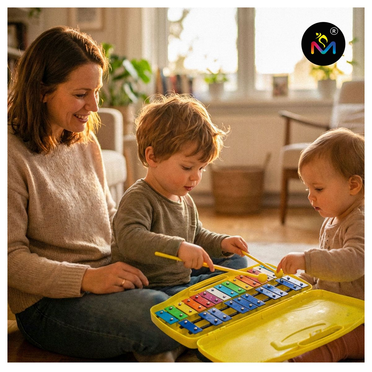 MALIK - Xilófono Profesional 25 Notas Cromático Malik Amarillo