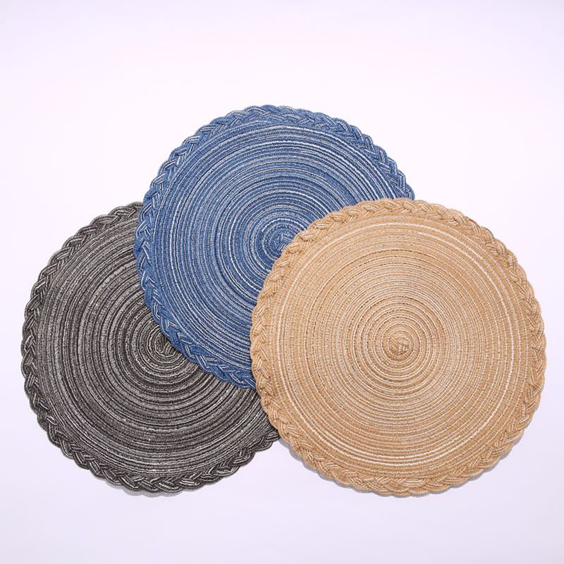 EDWINAYY - Set De 6 Individuales Redondos Trenzados 38cm