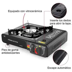 EDWINAYY - Cocinilla Portátil De Gas Para Exterior Camping Con Maleta