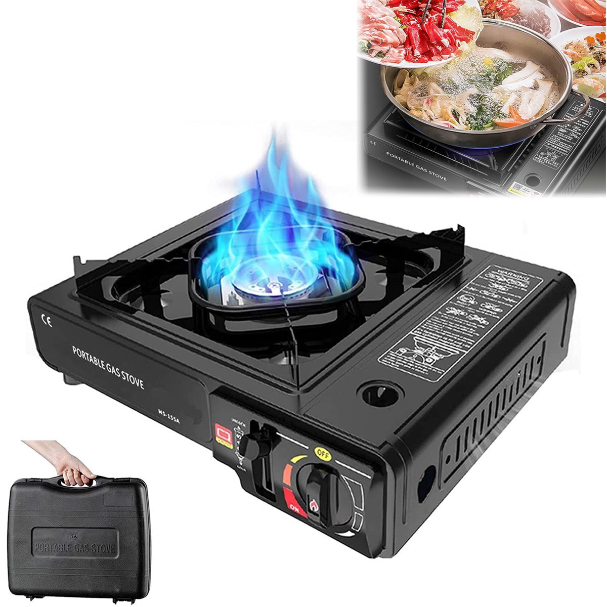 Cocinilla Portátil De Gas Para Exterior Camping Con Maleta, marca EDWINAYY - Foto 2