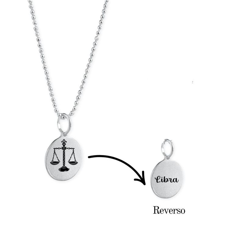 Collar de Plata Zodiaco Signos Horoscopo-Libra Plateado TALLA UNICA