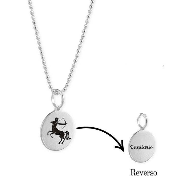 Collar de Plata Zodiaco Signos Horoscopo-Sagitario Plateado TALLA UNICA