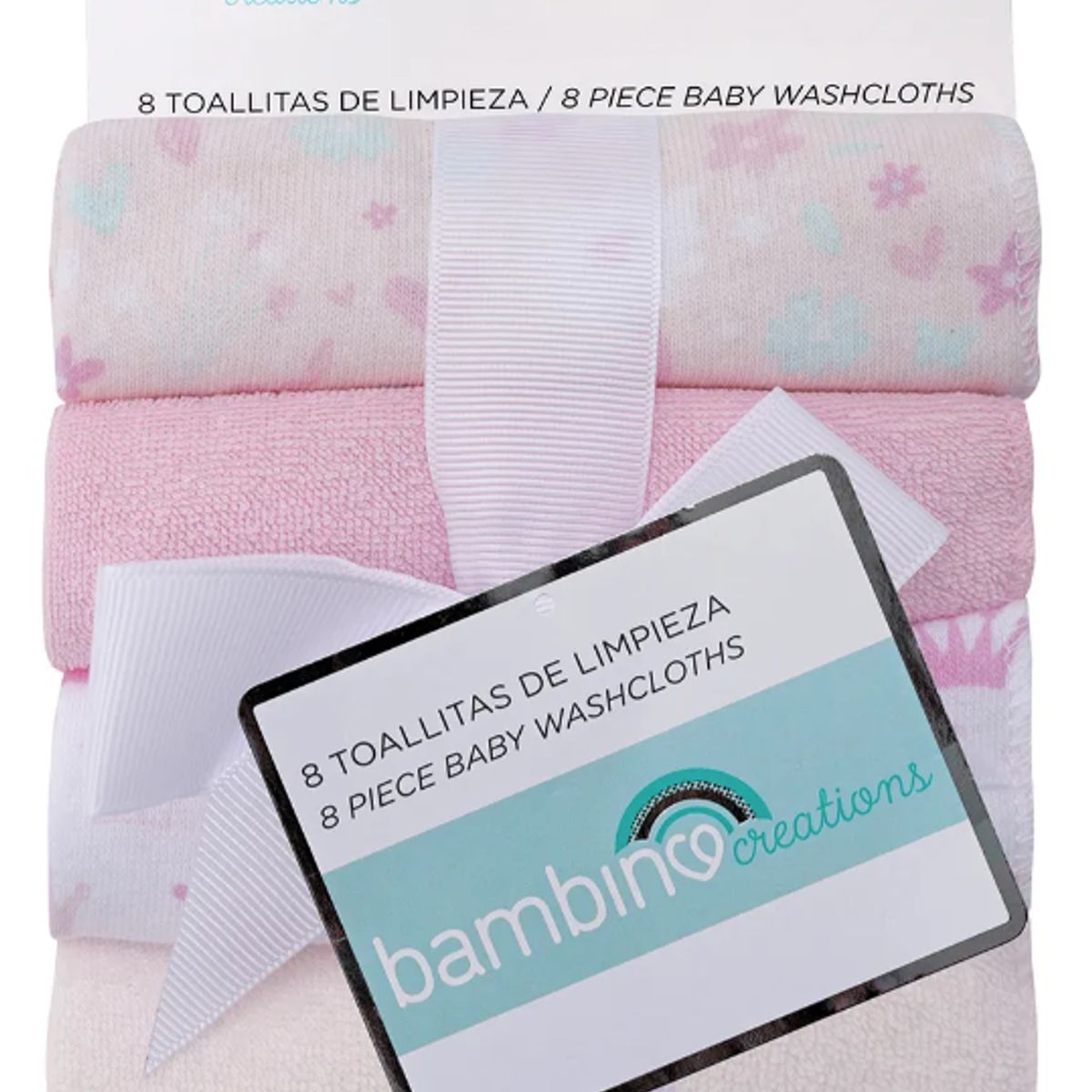 BAMBINO - Toallitas De Algodón Bambino Para Bebé Pack 8 u -Rosa