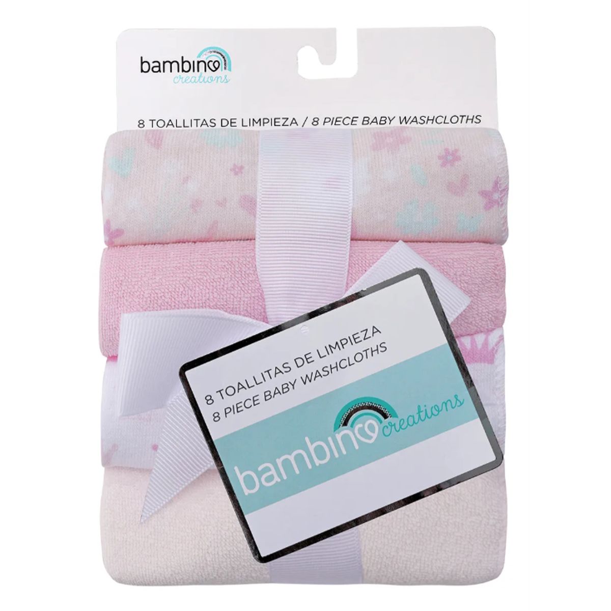 BAMBINO - Toallitas De Algodón Bambino Para Bebé Pack 8 u -Rosa