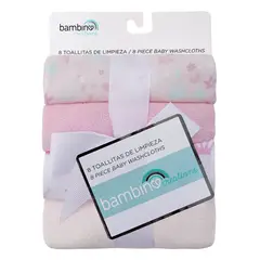BAMBINO - Toallitas De Algodón Para Bebé Pack 8 u -Rosa
