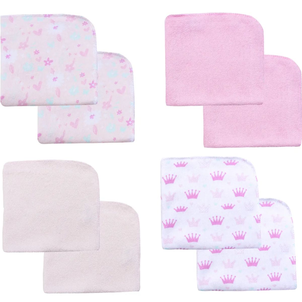 BAMBINO - Toallitas De Algodón Bambino Para Bebé Pack 8 u -Rosa