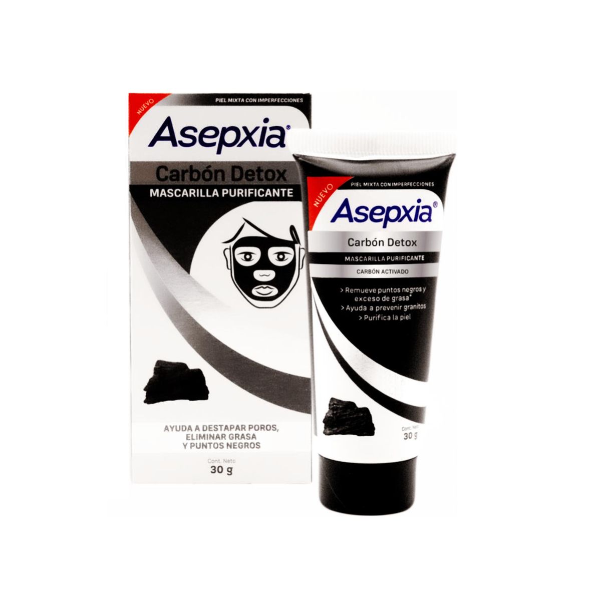 ASEPXIA - Carbón Detox Mascarilla Asepxia Peel Off Purificante 30 g