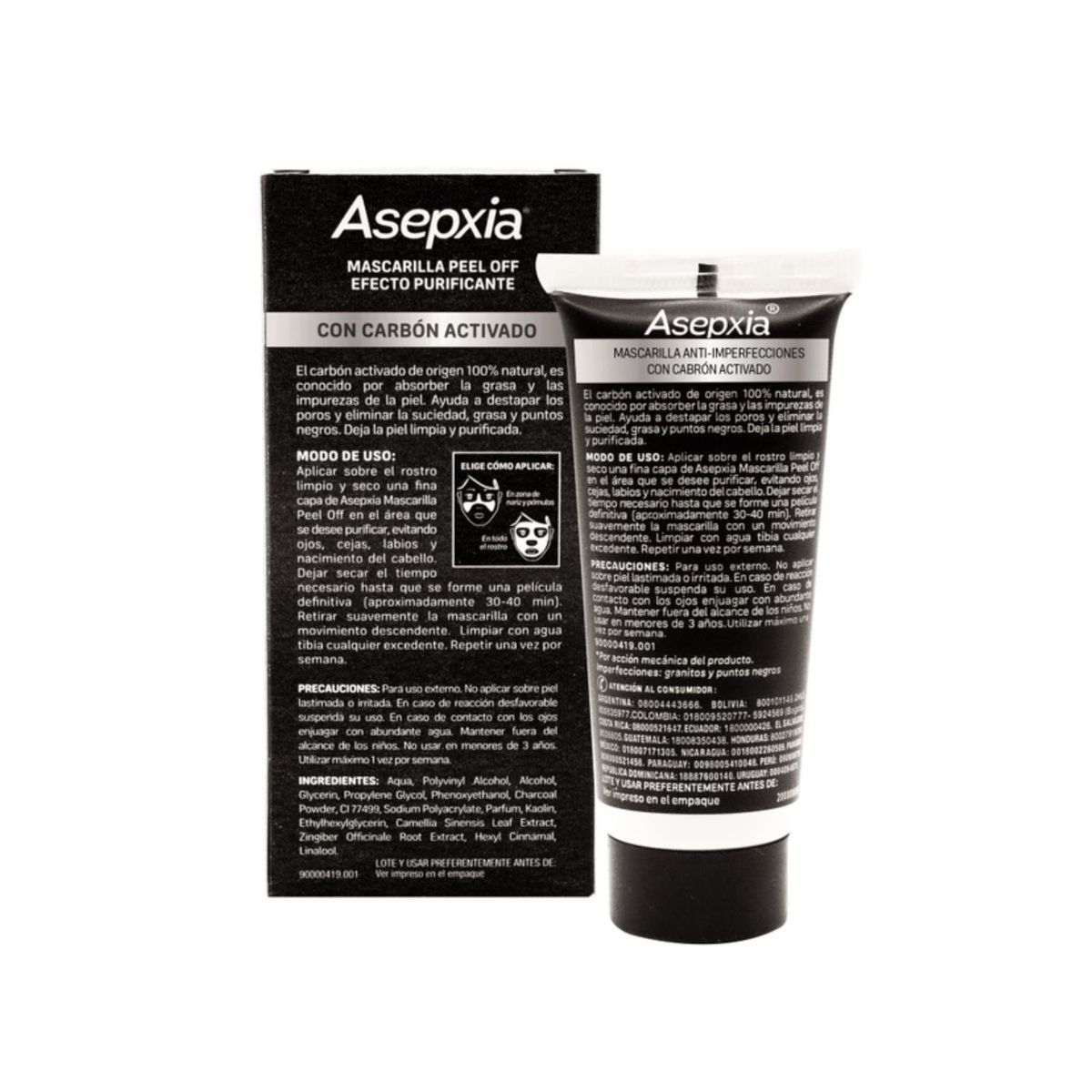 ASEPXIA - Carbón Detox Mascarilla Asepxia Peel Off Purificante 30 g