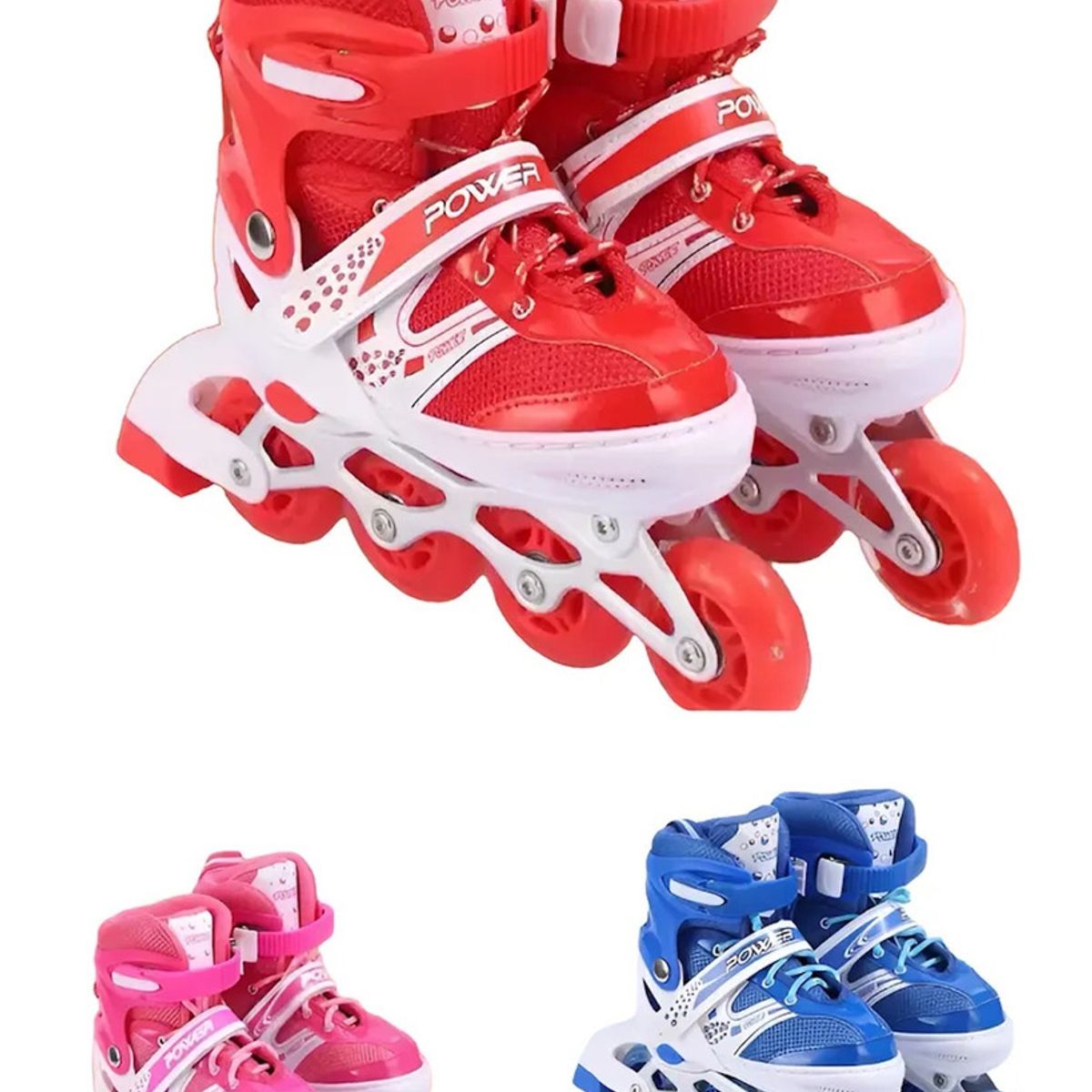 GENERICO - Patines En Linea Ajustable Luces Led Niñas Rosa L