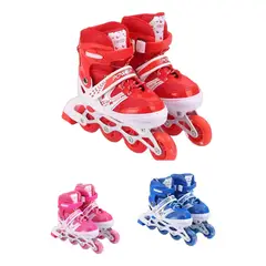 GENERICO - Patines En Linea Ajustable Luces Led Niñas Rosa L