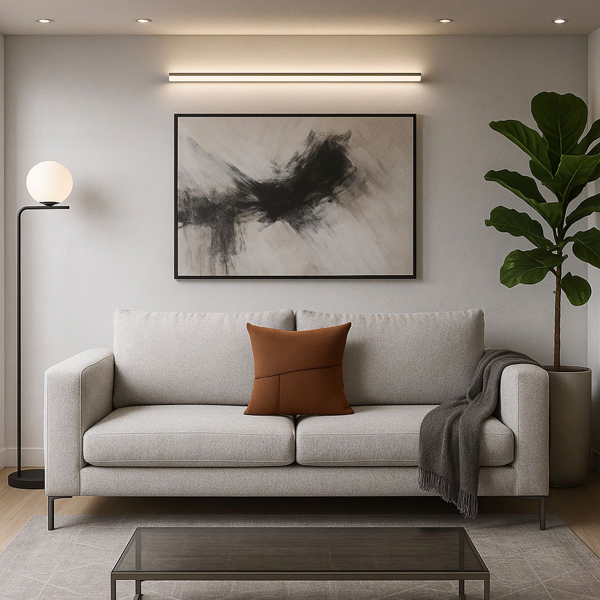 ARMONIA - Cojín decorativo Marrón elegante con costura 45x45 677