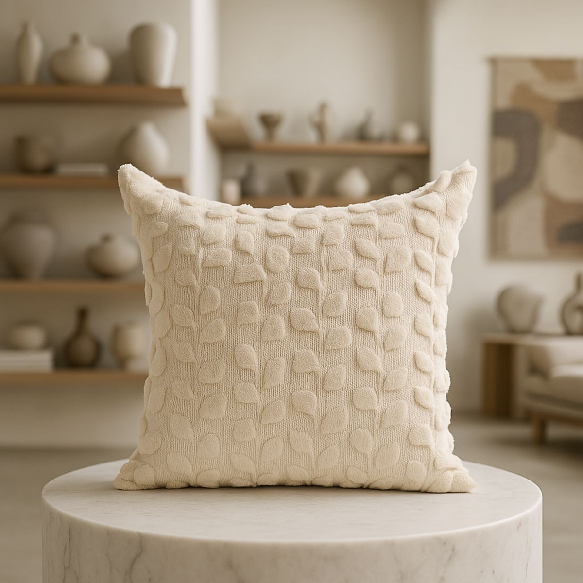 ARMONIA - Cojín decorativo Beige floral 45x45 674