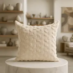 ARMONIA - Almohadón Beige esponjosa floral 45x45 674