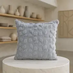 ARMONIA - Cojín decorativo Gris esponjosa floral 45x45 674