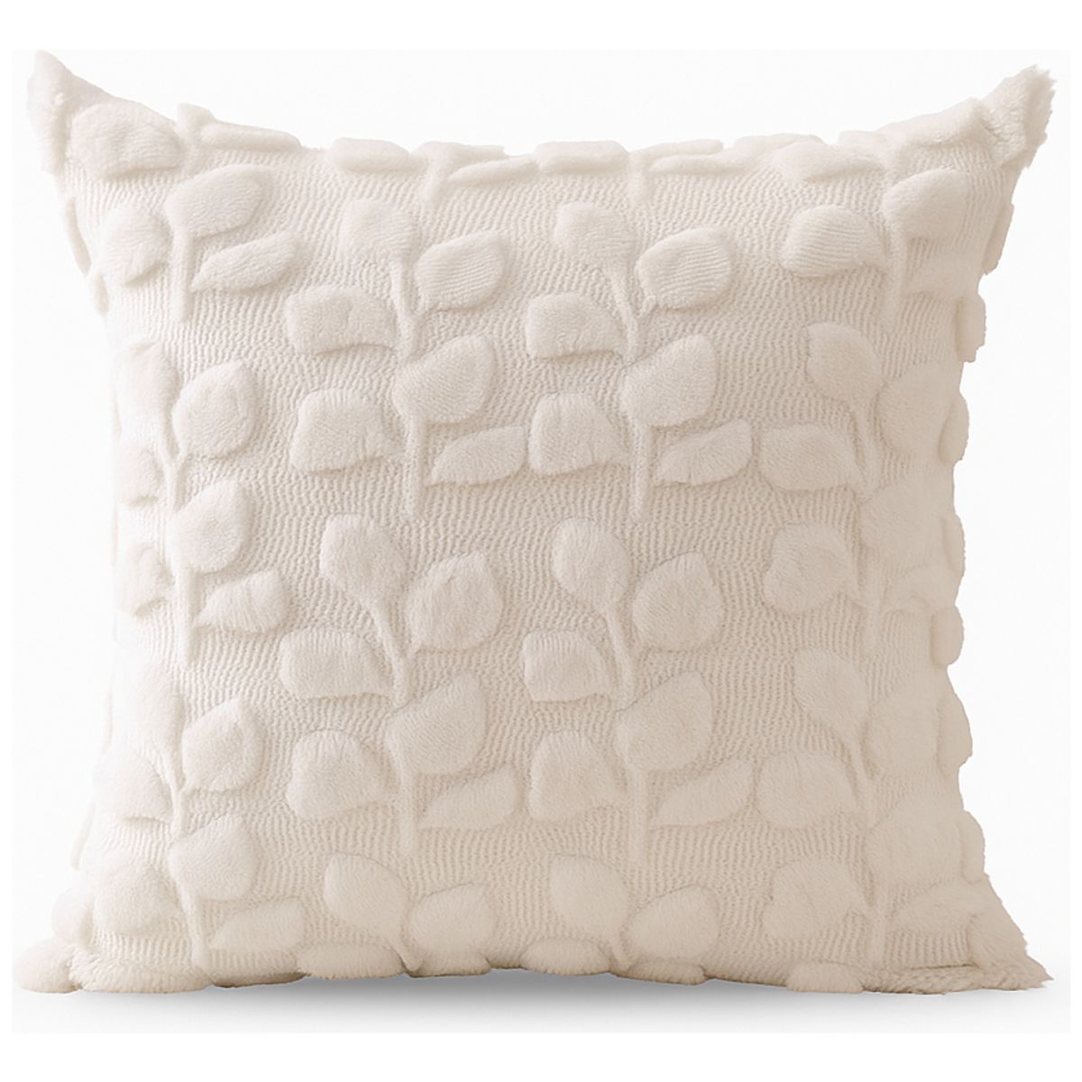 ARMONIA - Funda Blanco esponjosa floral 45x45 674