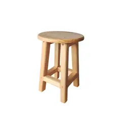 GENERICO - Taburete Piso Madera de 45 Cm Ensamblado A Mano Barniz Natural