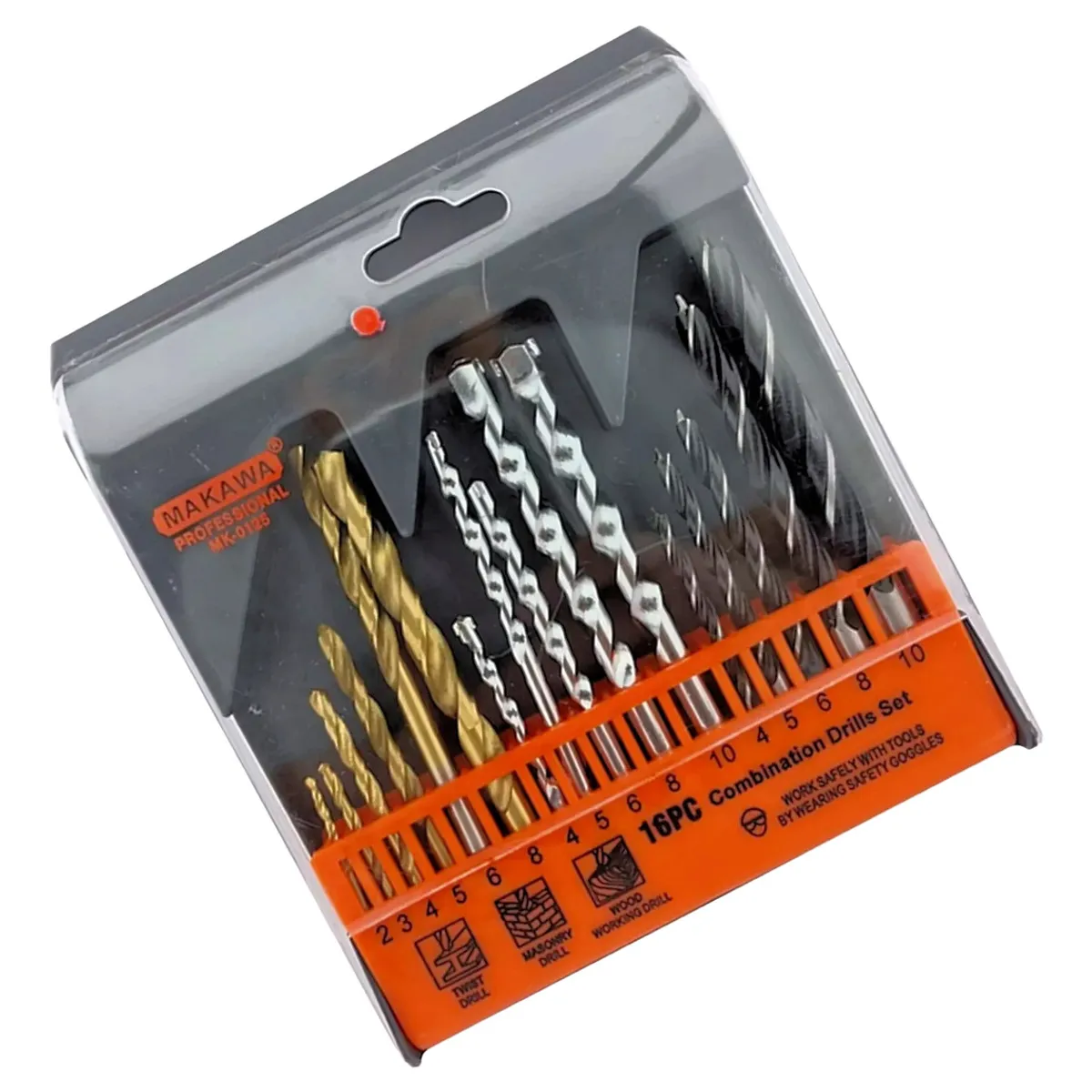 MAKAWA - Brocas 16 Piezas Para Metal Madera Concreto