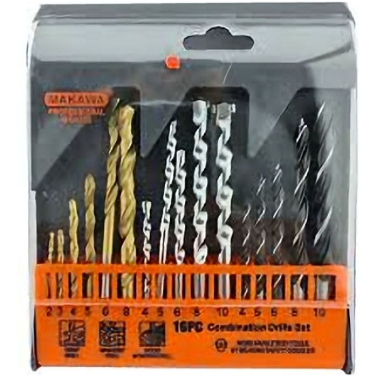 MAKAWA - Brocas 16 Piezas Para Metal Madera Concreto