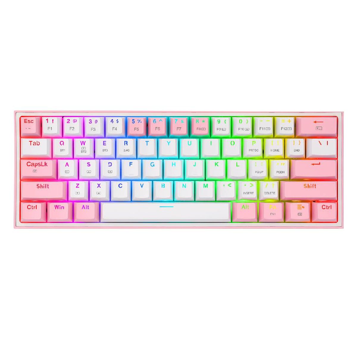 REDRAGON - Teclado Redragon Fizz Pro White-Pink, Red Switch