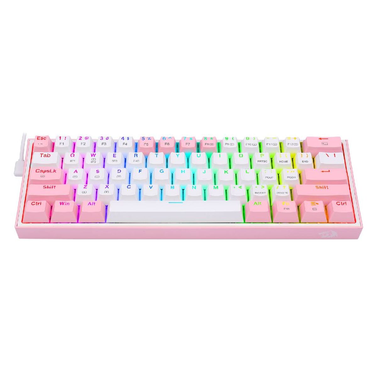 REDRAGON - Teclado Redragon Fizz Pro White-Pink, Red Switch