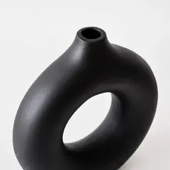 RE DECORA - Jarrón Decorativo Mist Grande Negro