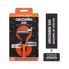 GROOMEN - Máquina Afeitar 300 + 12 Cartuchos De 3 Navajas.