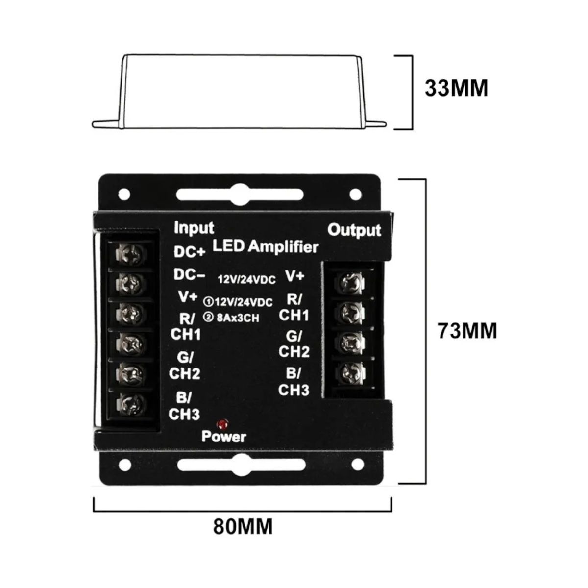 2 Amplificadores RGB HS Compact 12-24V 3x120W Metal Negro., marca GENERICO - Foto 2