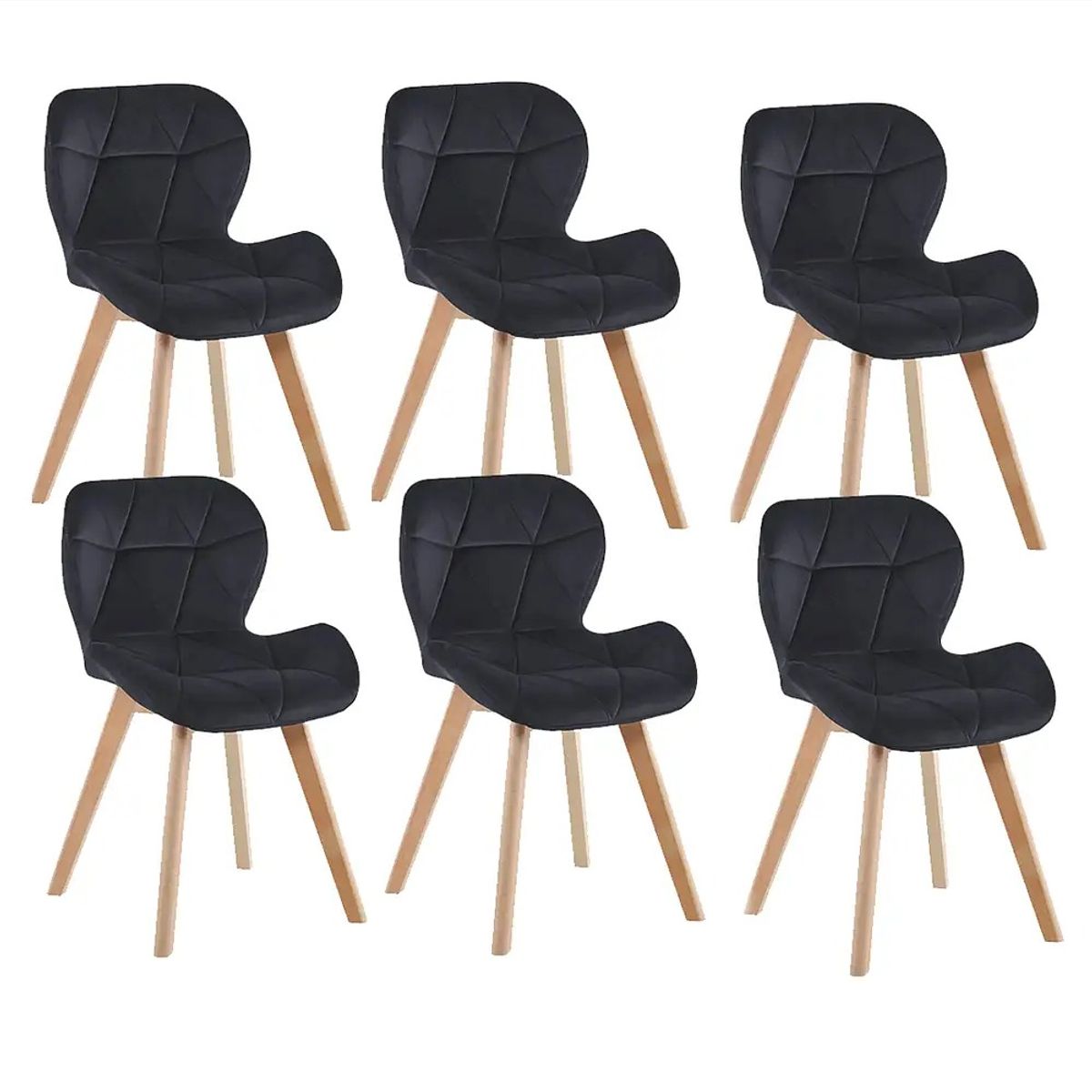 CORI CORI - Pack 6 Sillas Mariposa Velvet Negro