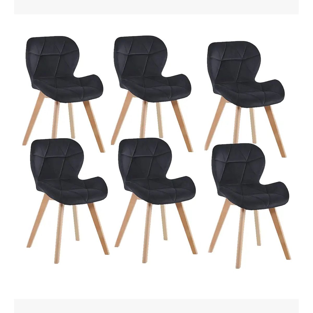 CORI CORI - Pack 6 Sillas Mariposa Velvet Negro