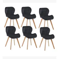 Pack 6 Sillas Mariposa Velvet Negro