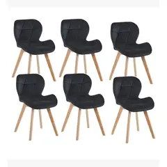 CORI CORI - Pack 6 Sillas Mariposa Velvet Negro