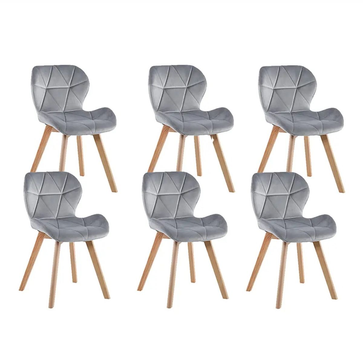 CORI CORI - Pack 6 Sillas Mariposa Velvet Gris