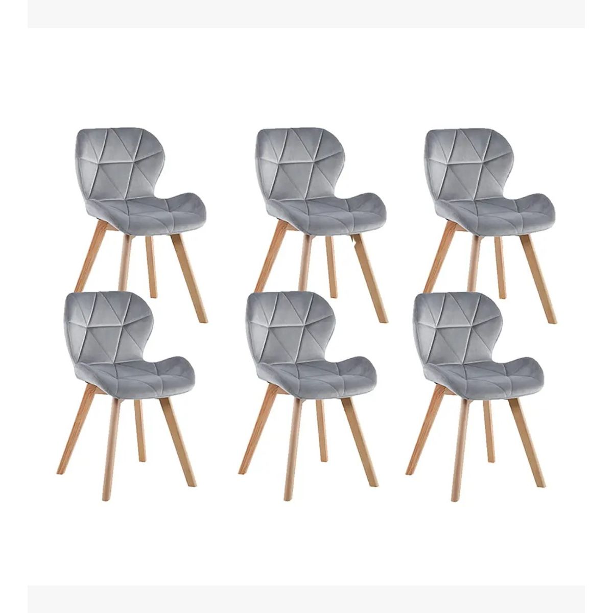 CORI CORI - Pack 6 Sillas Mariposa Velvet Gris