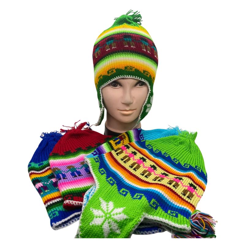 EKOL TACTICA MILITAR - Gorro Chullo Lana Con Polar Tapa Oreja  Varios Diseños